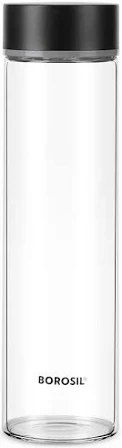 Borosil Glass Bottle 550 ML Black Lid 